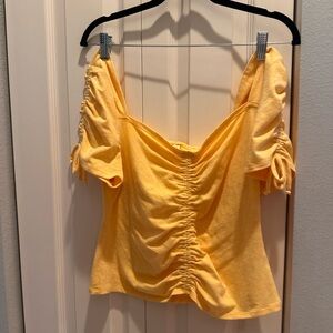 Kingston Sunlit Yellow Ruched Blouse